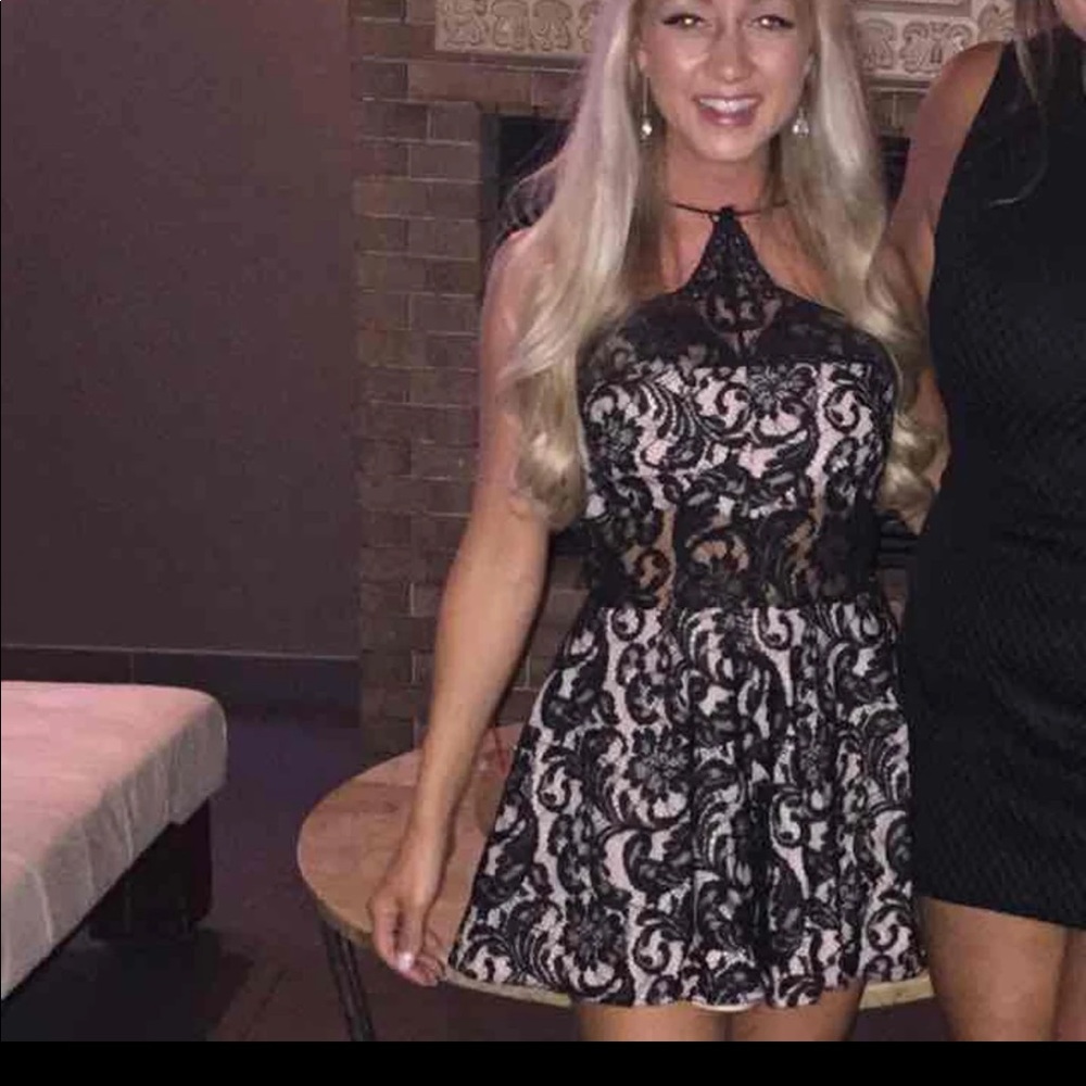 Black lace romper